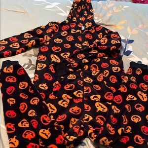 Super soft Halloween zip up onesie pajamas